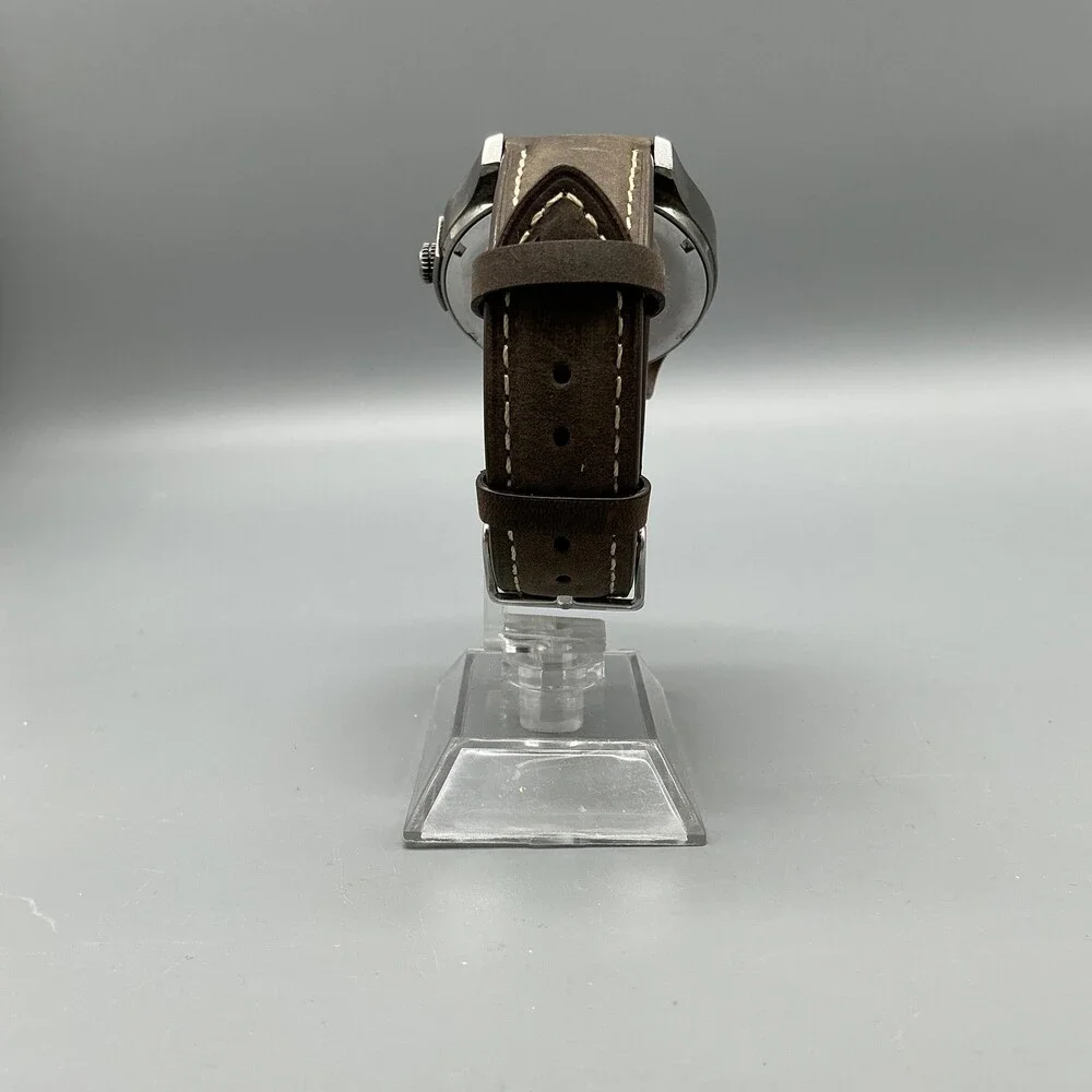 Dolce&Gabbana D&G Time Mens Watch 43mm Gray Dial Brown Leather Date New Battery
